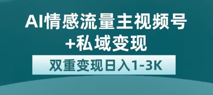 全新AI情感流量主视频号+私域变现，日入1-3K，平台巨大流量扶持【揭秘】|小鸡网赚博客