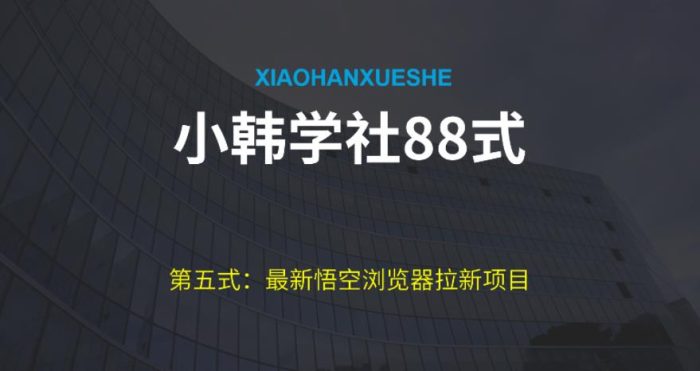 小韩学社88式第五式：最新玩法儿悟空浏览器拉新项目|小鸡网赚博客