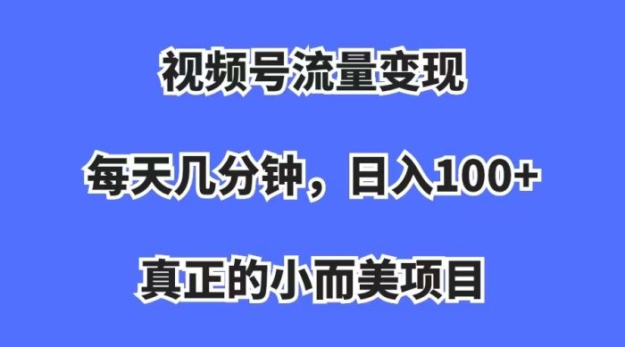 视频号流量变现，每天几分钟，收入100+，真正的小而美项目|小鸡网赚博客