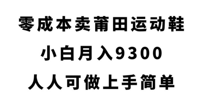 零成本卖莆田运动鞋，小白月入9300，人人可做上手简单【揭秘】|小鸡网赚博客