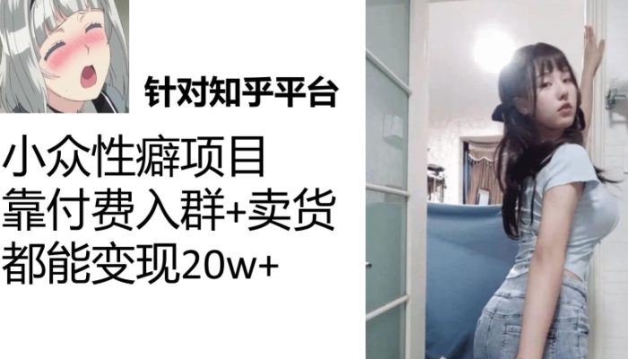 一个月入袋3w，知乎小众性癖项目，Lsp的钱才是最好赚的【揭秘】|小鸡网赚博客