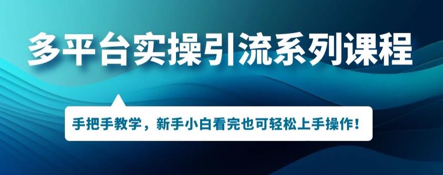多平台引流实操系列课程，新手小白看完也可轻松上手进行引流操作|小鸡网赚博客