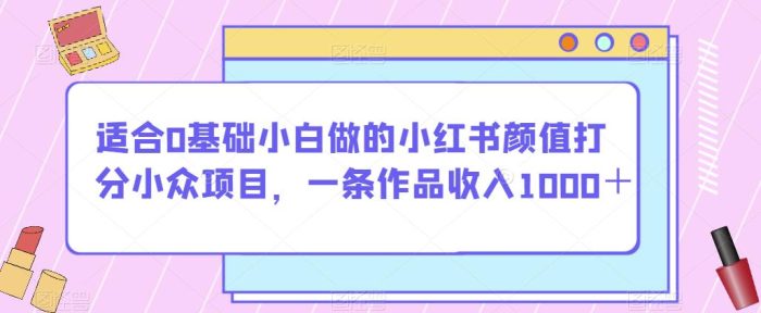 适合0基础小白做的小红书颜值打分小众项目,一条作品收入1000+【揭秘】|小鸡网赚博客