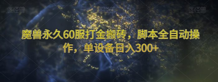 魔兽永久60服打金搬砖，脚本全自动操作，单设备日入300+【揭秘】|小鸡网赚博客