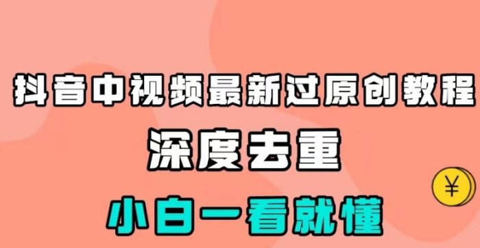 抖音中视频最新过原创教程,深度去重,小白一看就懂【揭秘】|小鸡网赚博客