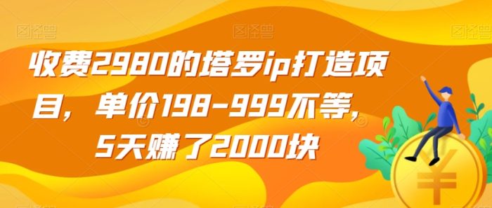 收费2980的塔罗ip打造项目，单价198-999不等，5天赚了2000块【揭秘】|小鸡网赚博客
