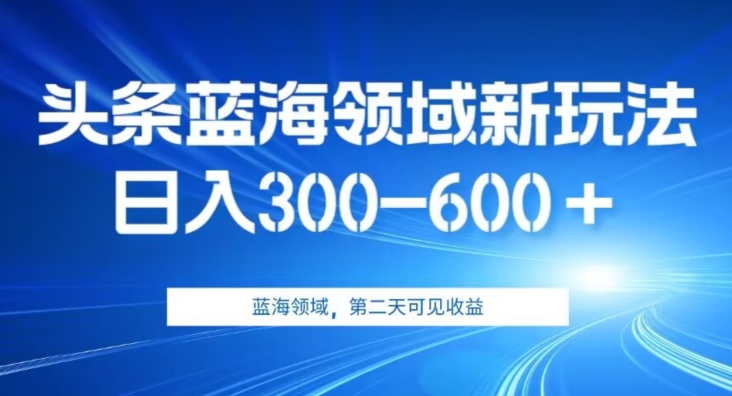 AI头条野路子蓝海领域新玩法2.0，日入300-600＋，附保姆级教程【揭秘】|小鸡网赚博客