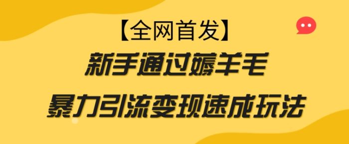 【全网首发】新手通过薅羊毛暴力引流变现速成玩法|小鸡网赚博客