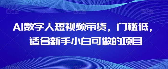 AI数字人短视频带货，门槛低，适合新手小白可做的项目|小鸡网赚博客