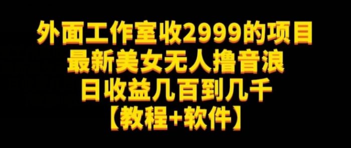 外面工作室收2999的项目最新美女无人撸音浪日收益几百到几千【教程+软件】（仅揭秘）|小鸡网赚博客