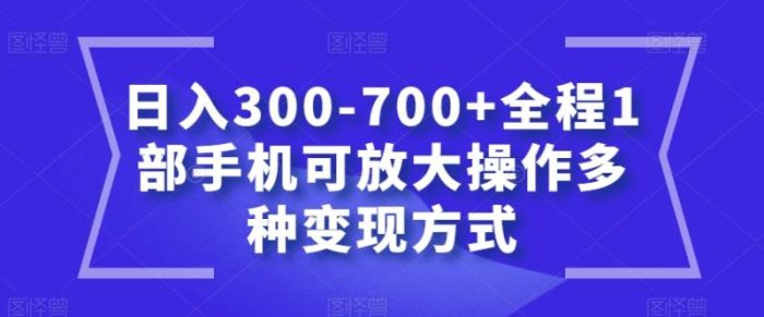 日入300-700+全程1部手机可放大操作多种变现方式【揭秘】|小鸡网赚博客