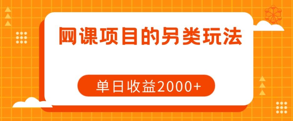 网课项目的另类玩法，单日收益2000+【揭秘】|小鸡网赚博客