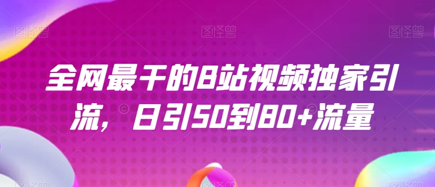 全网最干的B站视频独家引流，日引50到80+流量【揭秘】|小鸡网赚博客