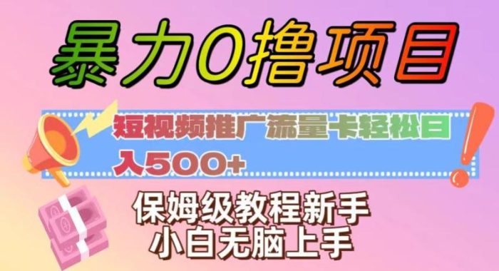 暴力0撸项目：短视频推广流量卡轻松日入500+，保姆级教程新手小白无脑上手【揭秘】|小鸡网赚博客