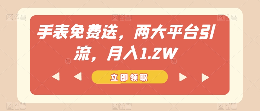 手表免费送，两大平台引流，月入1.2W【揭秘】|小鸡网赚博客