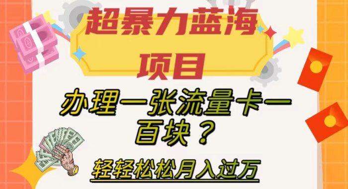 超暴力蓝海项目,办理一张流量卡一百块?轻轻松松月入过万,保姆级教程【揭秘】|小鸡网赚博客