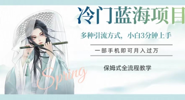 冷门蓝海项目，操作简单，小白3分钟上手，多种引流方式，保姆式全流程教学【揭秘】|小鸡网赚博客