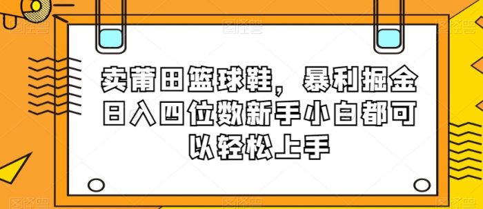 卖莆田篮球鞋，暴利掘金日入四位数新手小白都可以轻松上手【揭秘】|小鸡网赚博客