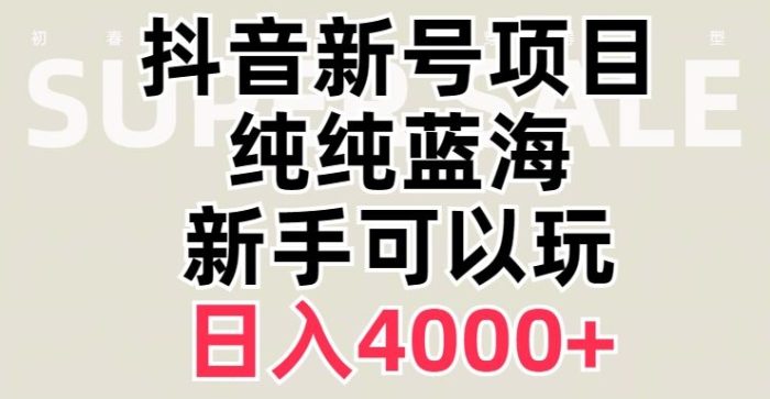 抖音蓝海赛道，必须是新账号，日入4000+【揭秘】|小鸡网赚博客