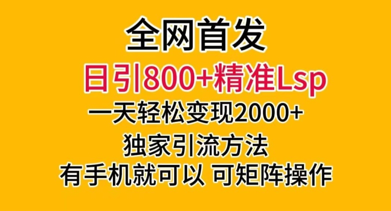 全网首发！日引800+精准老S批，一天变现2000+，独家引流方法，可矩阵操作【揭秘】|小鸡网赚博客