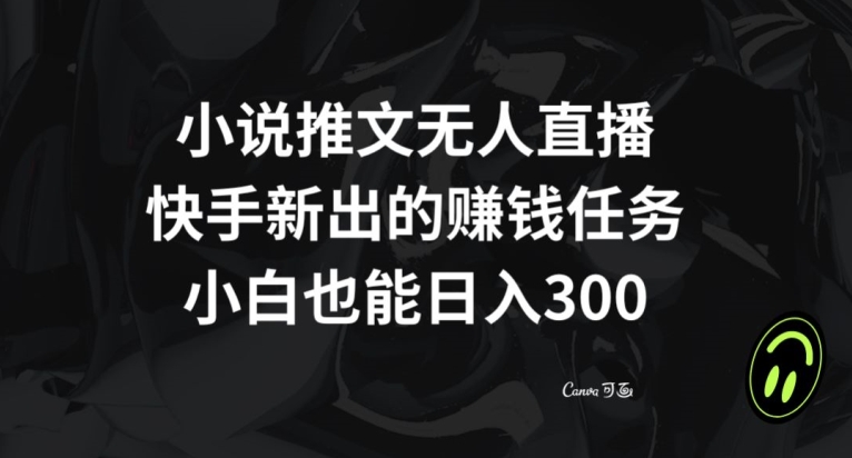 小说推文无人直播，快手新出的赚钱任务，小白也能日入300+【揭秘】|小鸡网赚博客