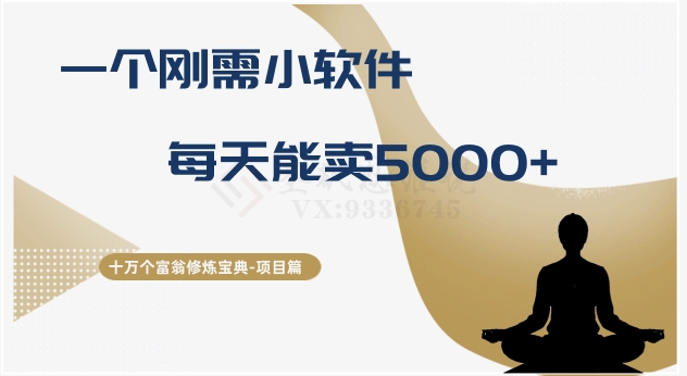 十万个富翁修炼宝典之17.一个刚需小软件，每天能卖5000+|小鸡网赚博客
