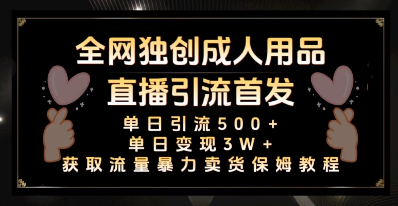 全网独创真人主播+无人直播单日引流500+，橙人用品暴力卖货单日变现3W+保姆似教学2.0【揭秘】|小鸡网赚博客