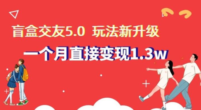 盲盒交友5.0，玩法全新升级，一个月直接变现1.3W，新手小白轻松上手【揭秘】|小鸡网赚博客