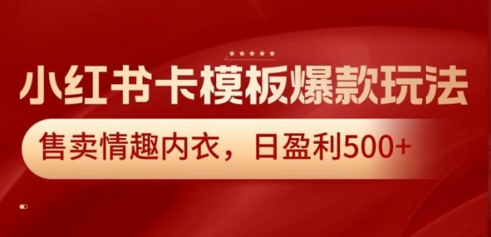 小红书卡模板爆款玩法，售卖情趣内衣，日盈利500+【揭秘】|小鸡网赚博客
