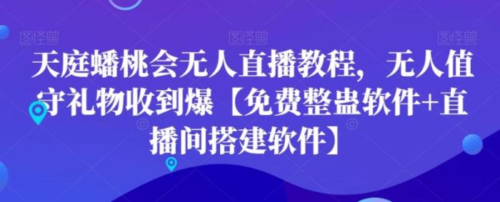 天庭蟠桃会无人直播教程，无人值守礼物收到爆【免费整蛊软件+直播间搭建软件】|小鸡网赚博客