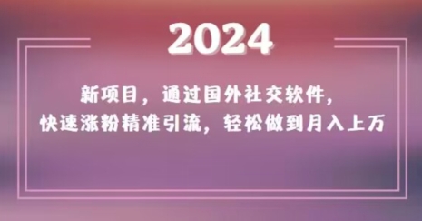 2024新项目，通过国外社交软件，快速涨粉精准引流，轻松做到月入上万【揭秘】|小鸡网赚博客
