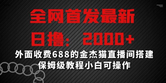 全网首发最新,日撸2000+,外面收费688的金杰猫直播间搭建,保姆级教程小白可操作【揭秘】|小鸡网赚博客