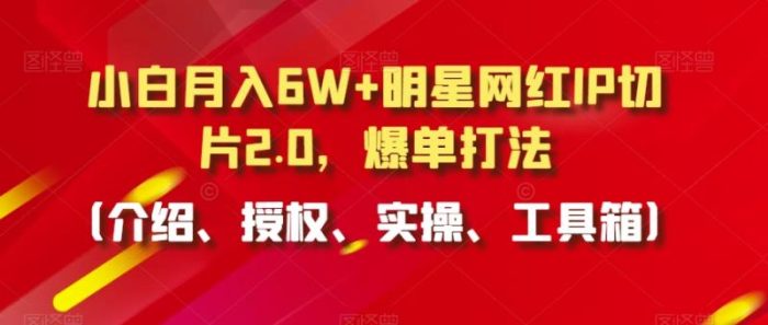 小白月入6W+明星网红IP切片2.0，爆单打法（介绍、授权、实操、工具箱）【揭秘】|小鸡网赚博客