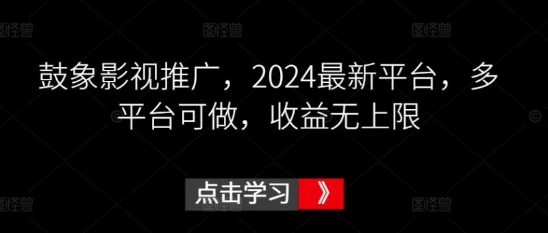鼓象影视推广，2024最新平台，多平台可做，收益无上限【揭秘】|小鸡网赚博客