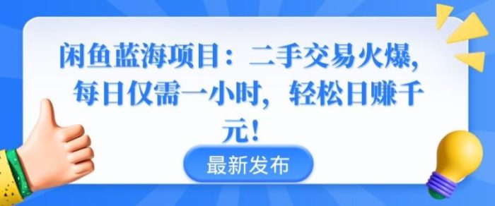 闲鱼蓝海项目：二手交易火爆，每日仅需一小时，轻松日赚千元【揭秘】|小鸡网赚博客