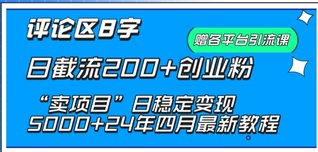 抖音评论区8字日截流200+创业粉 “卖项目”日稳定变现5000+【揭秘】|小鸡网赚博客