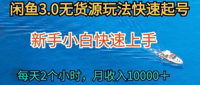 2024最新闲鱼无货源玩法，从0开始小白快手上手，每天2小时月收入过万【揭秘】|小鸡网赚博客