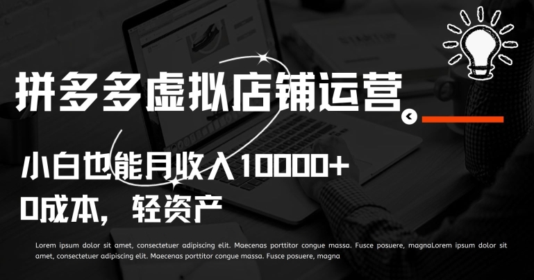 拼多多虚拟店铺运营小白也能月收入10000+【揭秘】|小鸡网赚博客