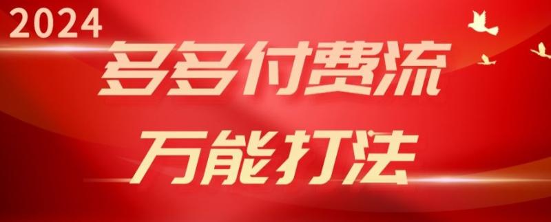 2024多多付费流万能打法、强付费起爆、流量逻辑、高转化、高投产【揭秘】|小鸡网赚博客