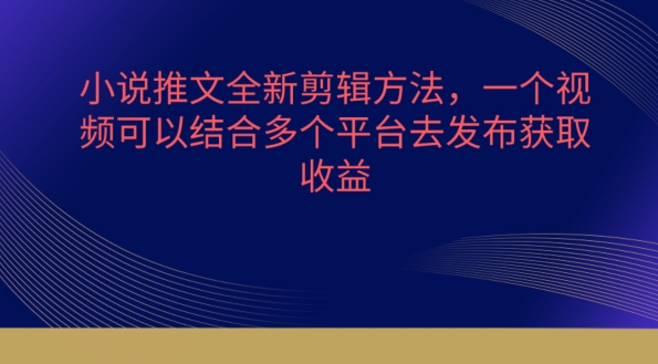 小说推文全新剪辑方法，一个视频可以结合多个平台去发布获取【揭秘】|小鸡网赚博客