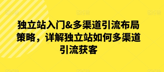 独立站入门&多渠道引流布局策略，详解独立站如何多渠道引流获客|小鸡网赚博客