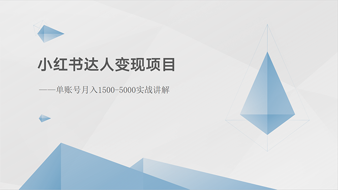 （10720期）小红书达人变现项目：单账号月入1500-3000实战讲解|小鸡网赚博客