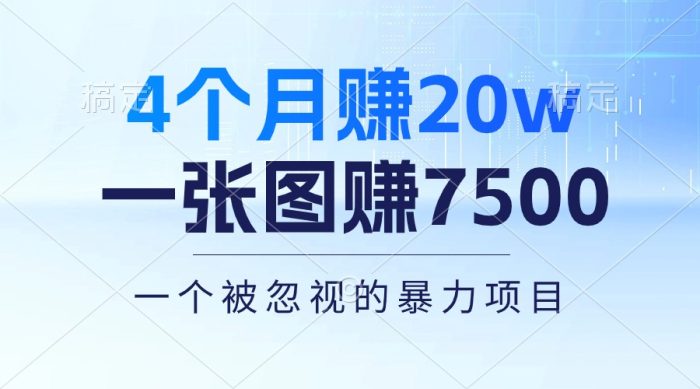 （10765期）4个月赚20万！一张图赚7500！多种变现方式，一个被忽视的暴力项目|小鸡网赚博客