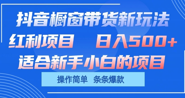 抖音橱窗带货新玩法，单日收益几张，操作简单，条条爆款|小鸡网赚博客