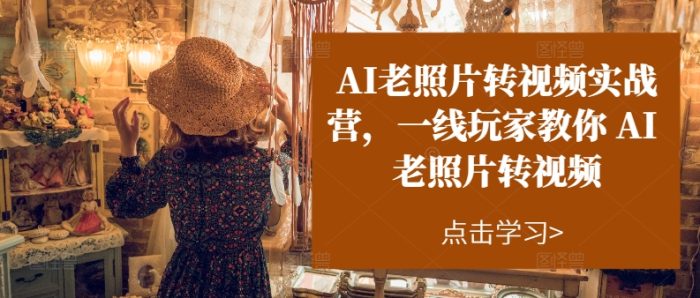 AI老照片转视频实战营，一线玩家教你AI老照片转视频|小鸡网赚博客