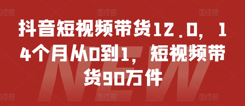抖音短视频带货12.0，14个月从0到1，短视频带货90万件|小鸡网赚博客