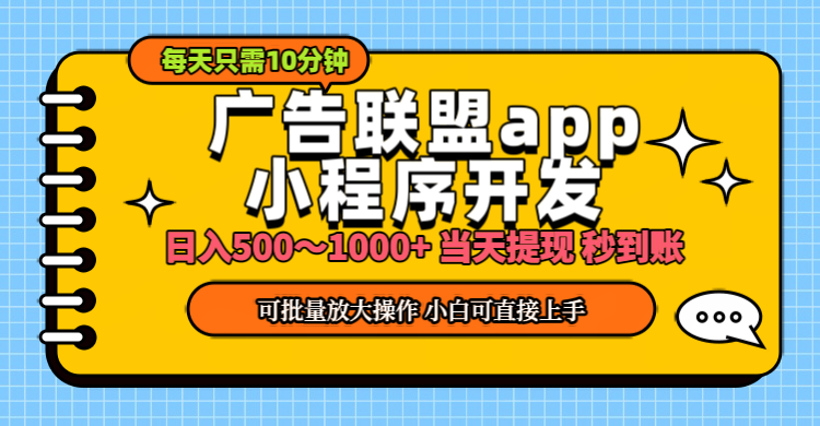 （11645期）小程序开发 广告赚钱 日入500~1000+ 小白轻松上手！|小鸡网赚博客
