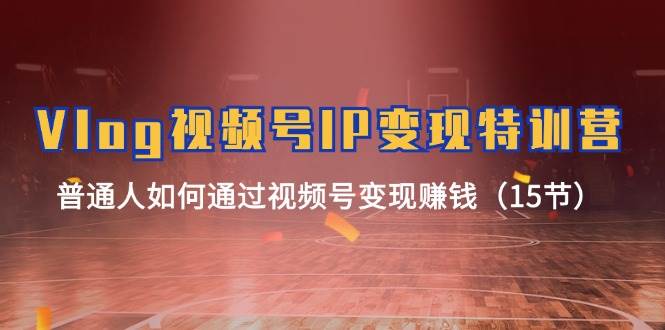 Vlog 视频号IP变现特训营，普通人如何通过视频号变现赚钱（15节）|小鸡网赚博客