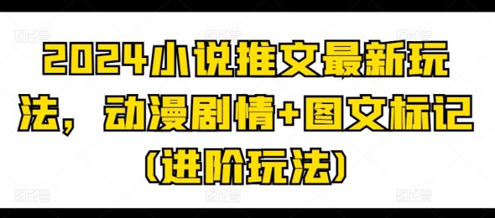 2024小说推文最新玩法，动漫剧情+图文标记(进阶玩法)|小鸡网赚博客