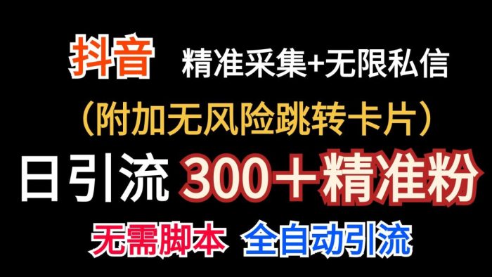 抖音无限暴力私信机（附加无风险跳转卡片）日引300＋精准粉|小鸡网赚博客